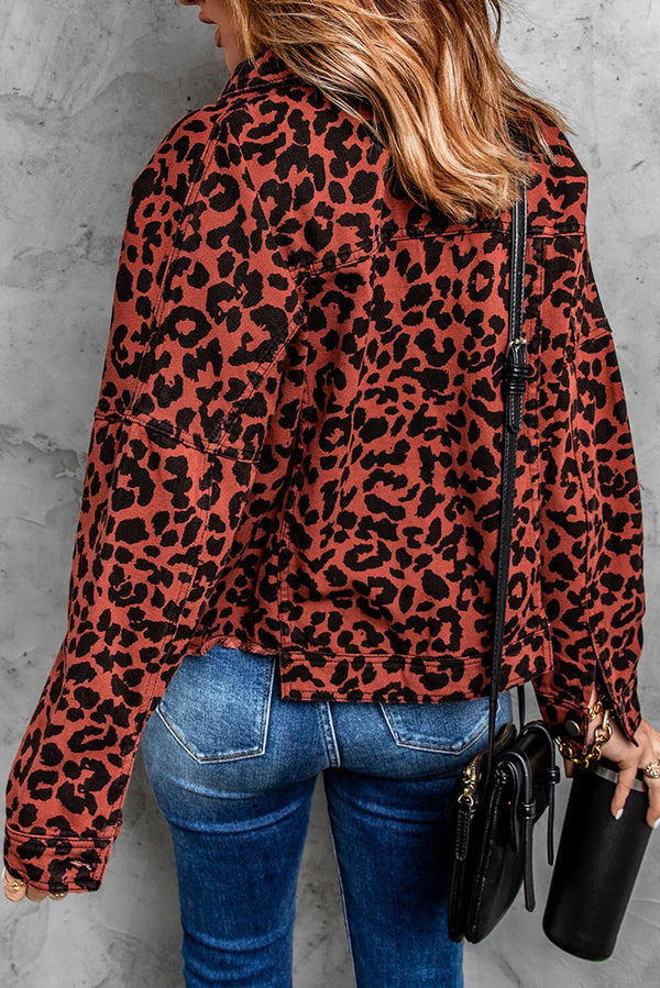 Double Take Leopard Raw Hem Jacket - Opulent EmpireDouble Take Leopard Raw Hem JacketOpulent Empire