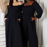 Double Take Square Neck Jumpsuit with Pockets - Opulent EmpireDouble Take Square Neck Jumpsuit with PocketsOpulent Empire