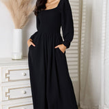 Double Take Square Neck Jumpsuit with Pockets - Opulent EmpireDouble Take Square Neck Jumpsuit with PocketsOpulent Empire