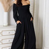 Double Take Square Neck Jumpsuit with Pockets - Opulent EmpireDouble Take Square Neck Jumpsuit with PocketsOpulent Empire