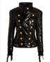Black Gold Button Puffer Jacket