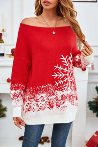 Sasha Moreau — Off-Shoulder Long Sleeve Sweater