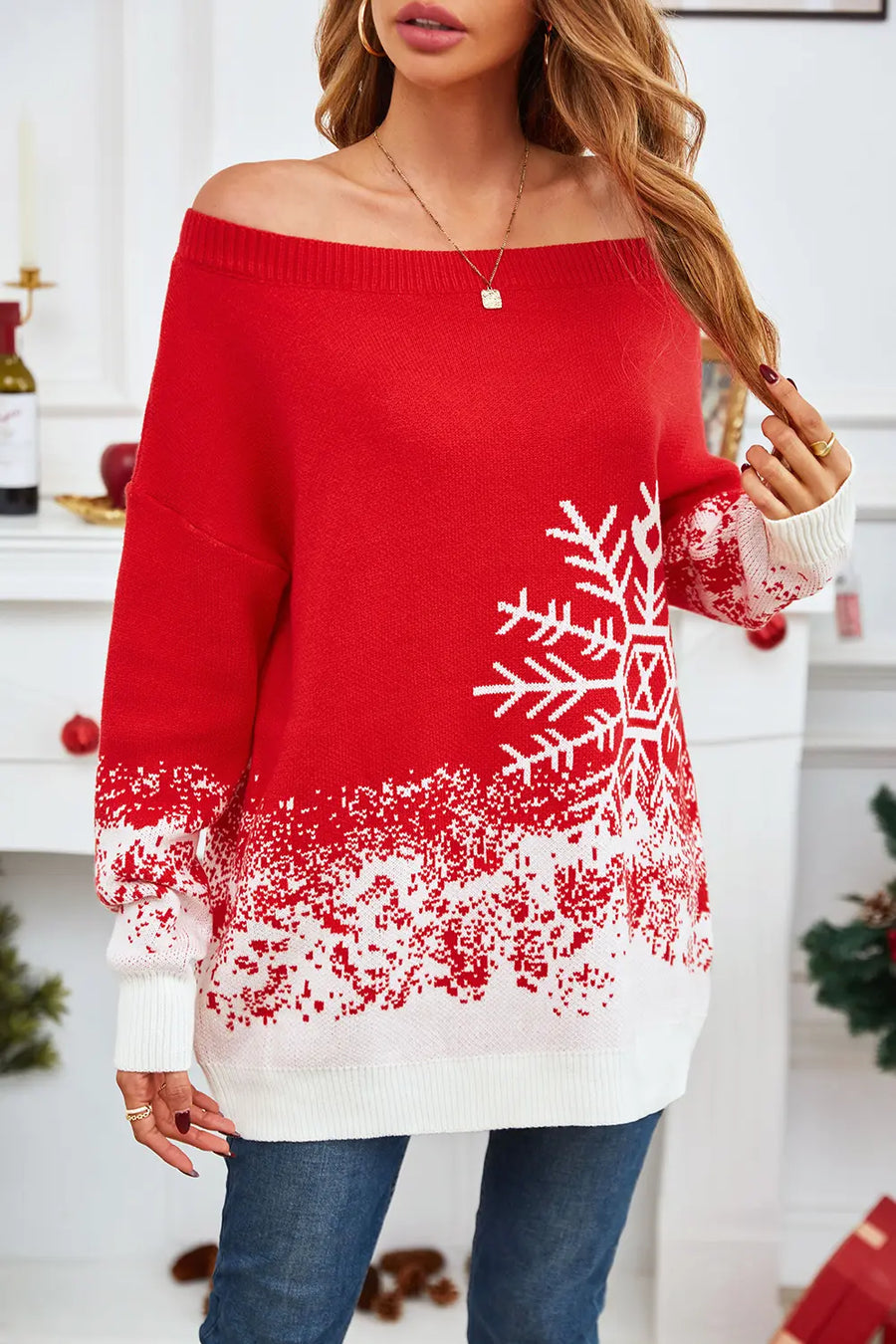 Sasha Moreau — Off-Shoulder Long Sleeve Sweater