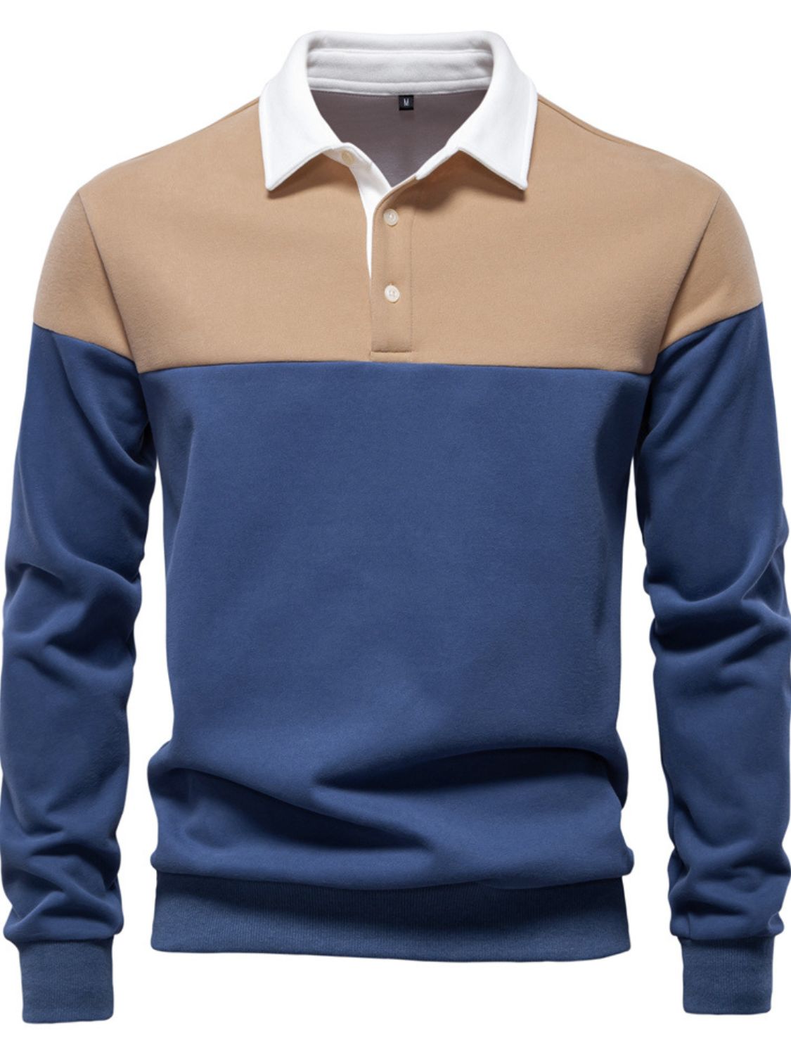 Silas — Men's Collared Neck Contrast Long Sleeve Polo
