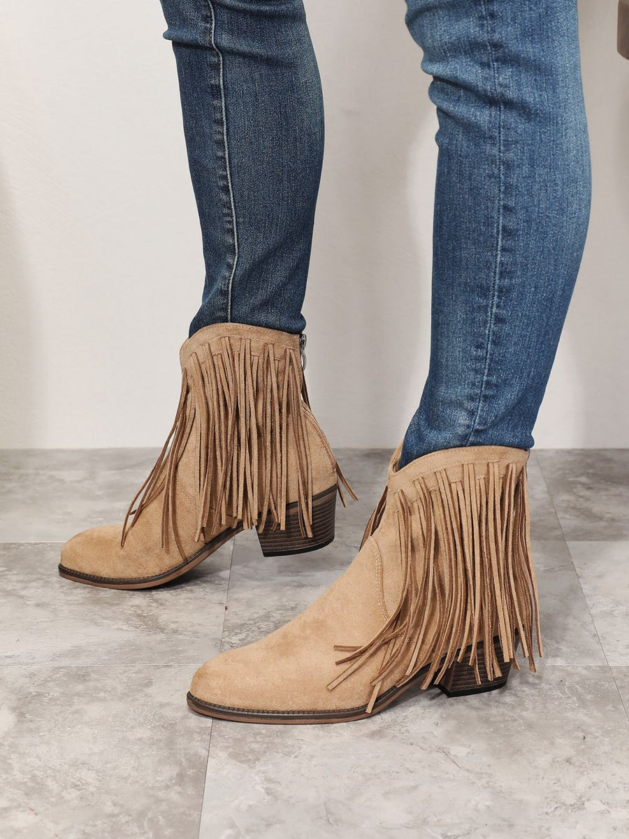 Legend Women's Fringe Cowboy Western Ankle Boots - Opulent Empire
