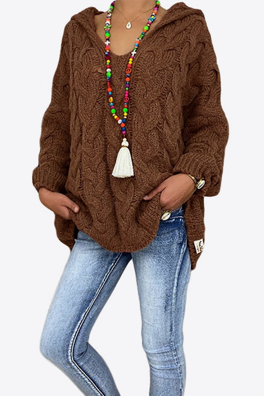 Winter Rivière — Cable-Knit Hooded Sweater