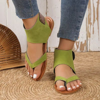 Gray Sorrento — Casual Ankle Strap Flat Sandals Fashion Footwear, alternate view 3
