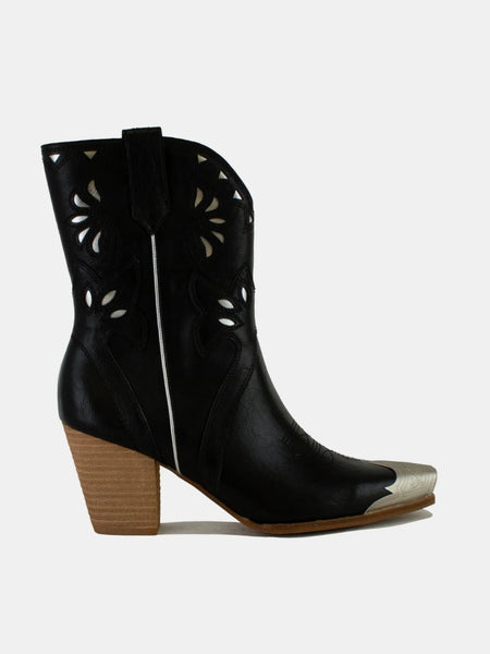 Beast Fashion Cut-Out Floral Embroidery Boots - Opulent Empire