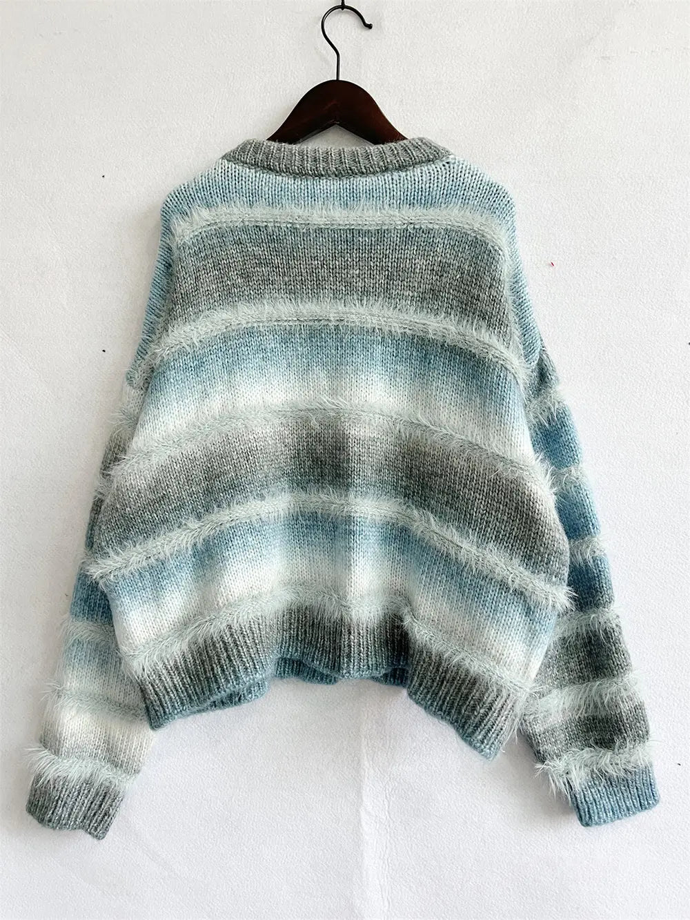True Rivière — Striped Round Neck Long Sleeve Sweater, alternate view 16
