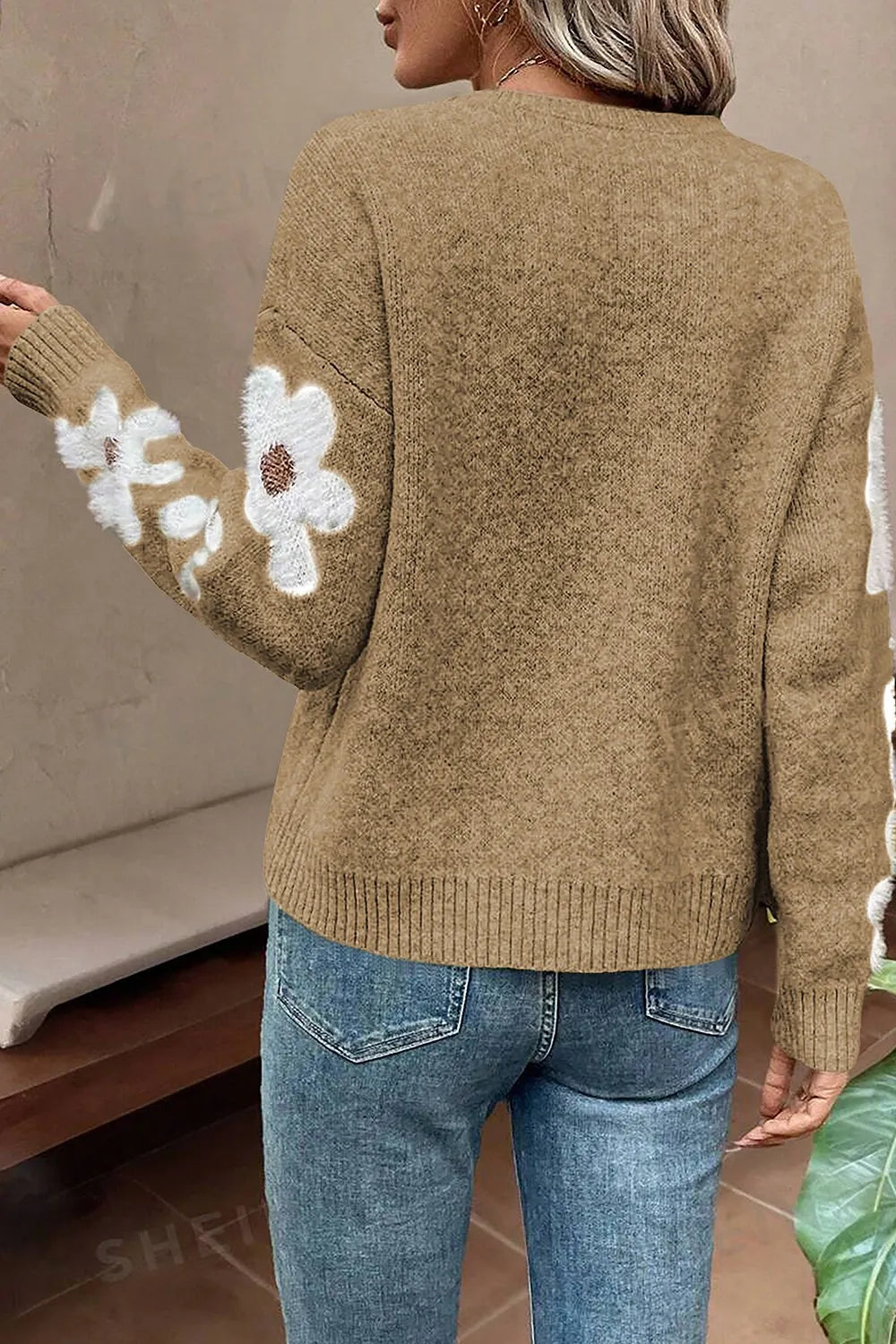Harbor Rivière — Flower Round Neck Long Sleeve Sweater, alternate view 20