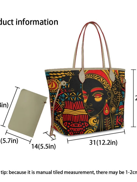 African Girls™ | Large Leather Tote Bags - Opulent Empire