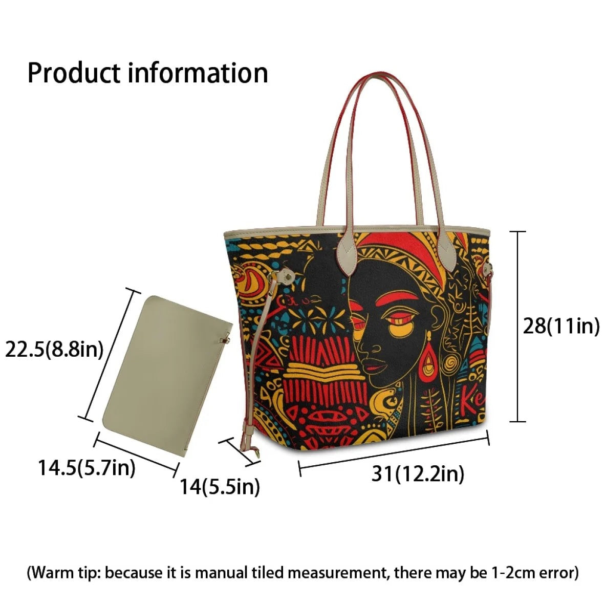 African Girls™ — Large Leather Tote Bags, alternate view 5