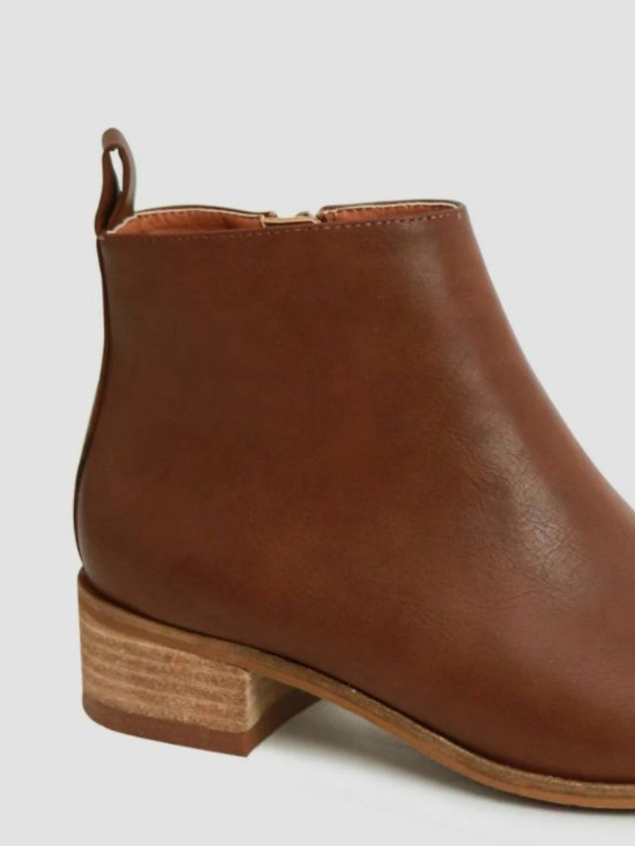 Beast Fashion PU Leather Block Heel Boots - Opulent Empire