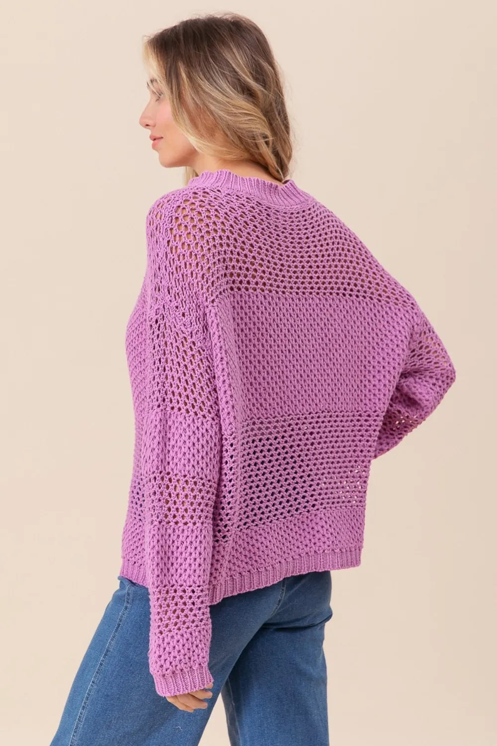 Ivory Rivière — BiBi Openwork Long Sleeve Knit Top, alternate view 2