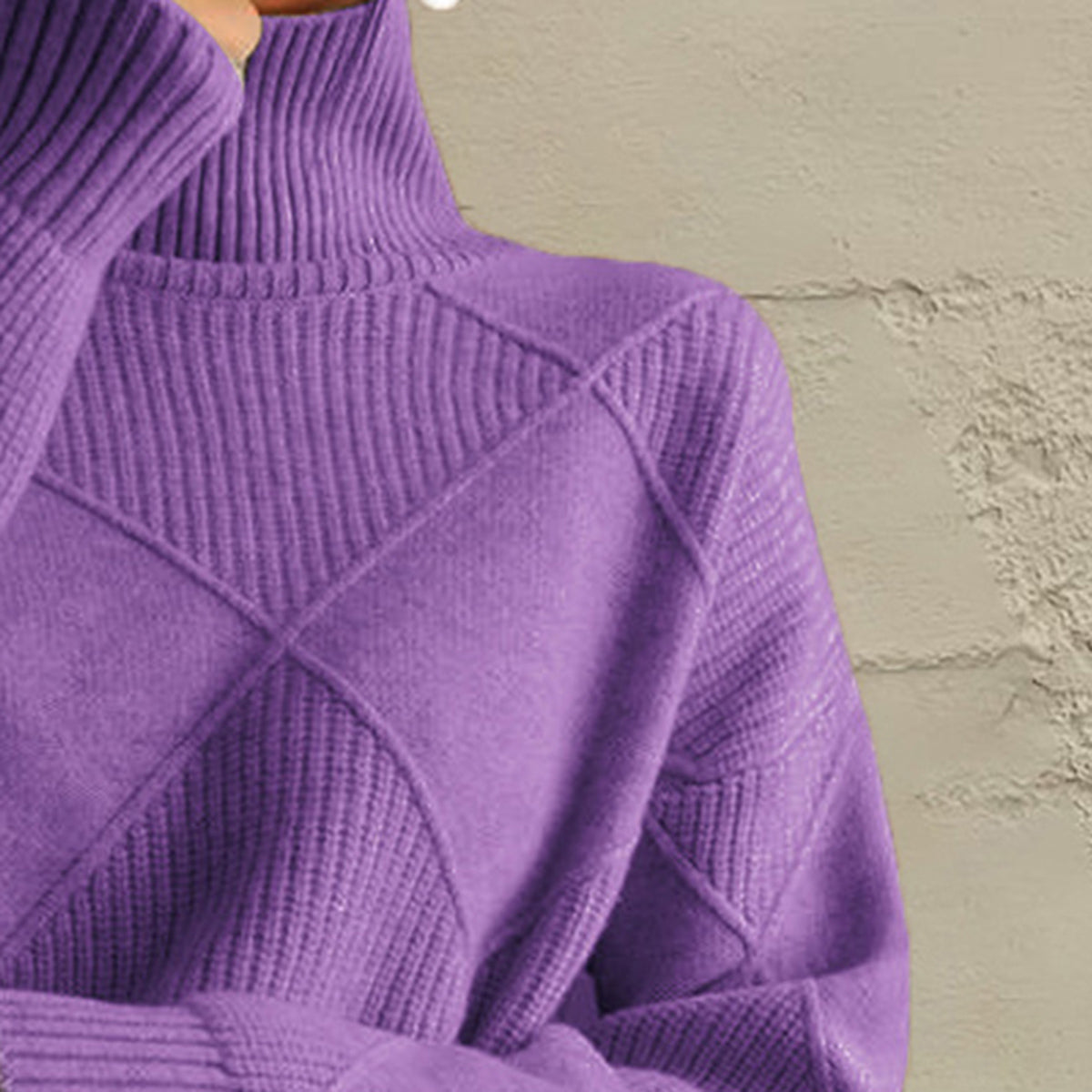 Emery Rivière — Geometric Turtleneck Long Sleeve Sweater, alternate view 5