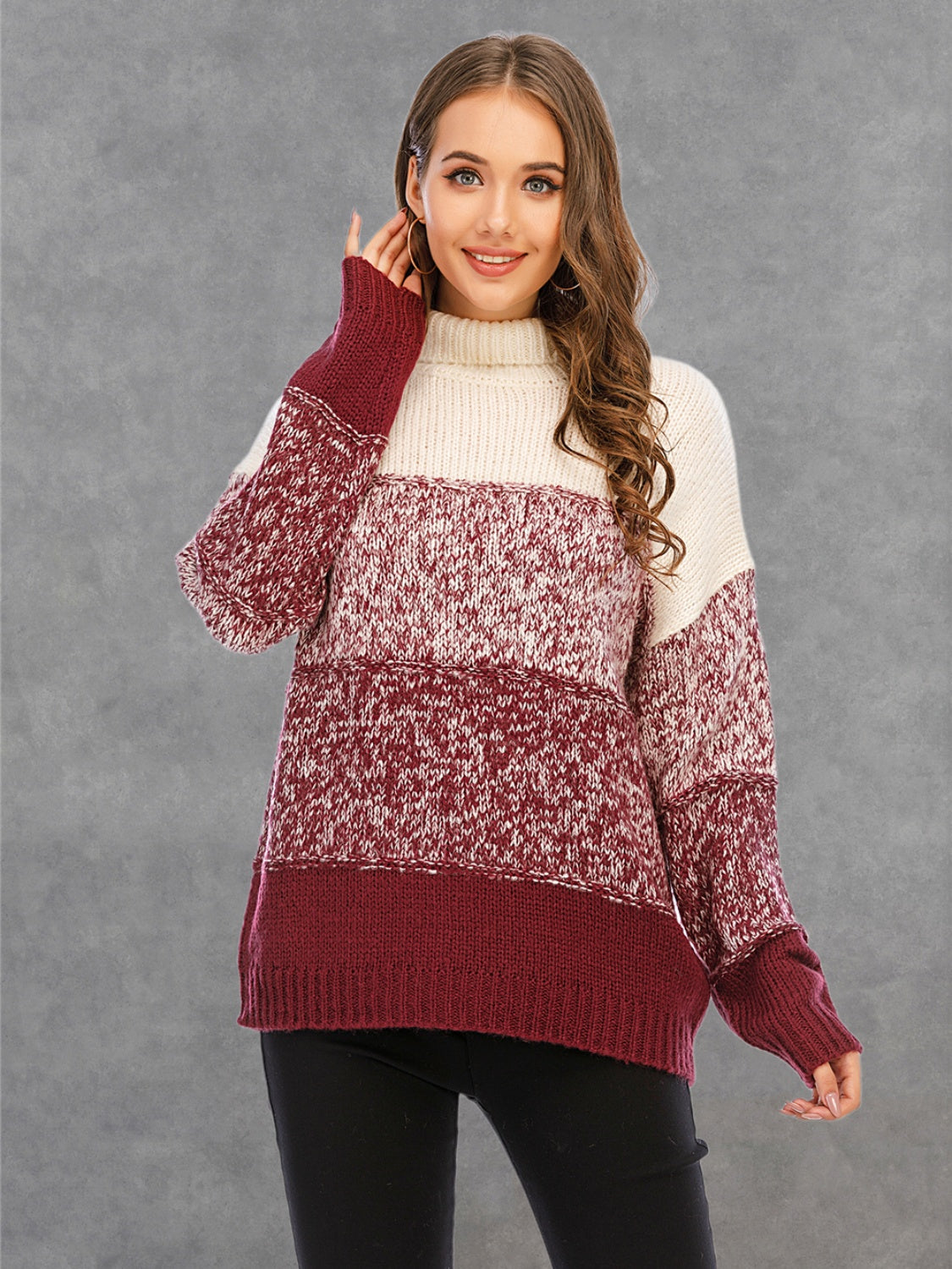 Ocean Fontaine — Angel Wings Color Block Turtleneck Sweater, alternate view 7