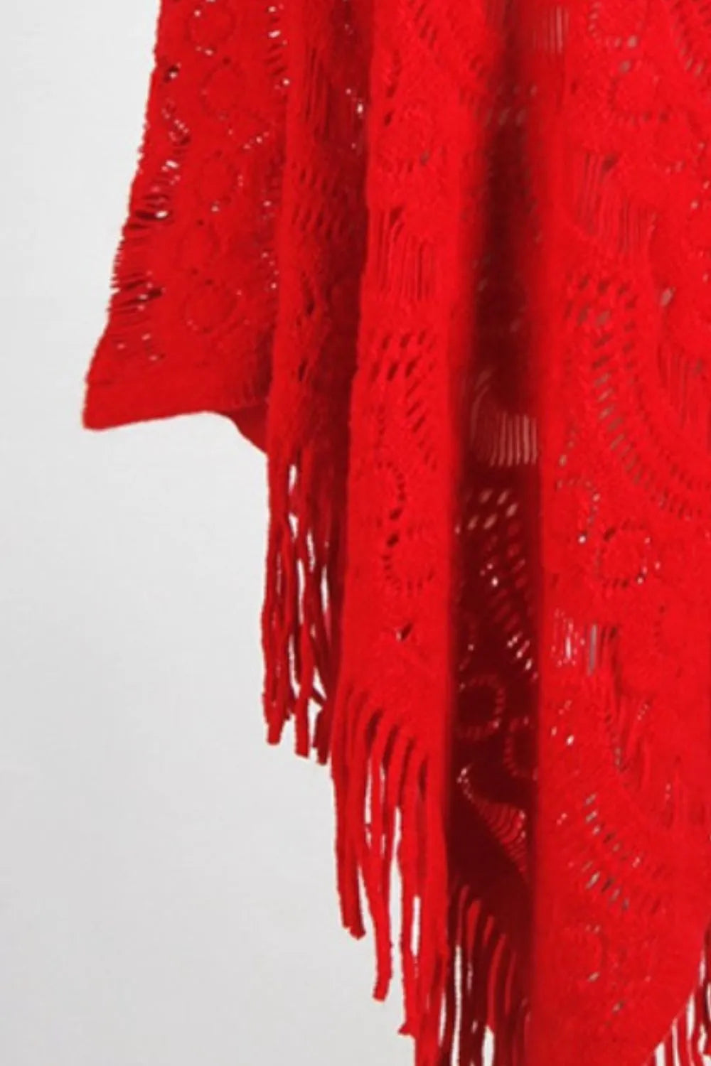 Lake Versailles — Fringe Openwork Surplice Cape Sleeve Poncho, alternate view 9