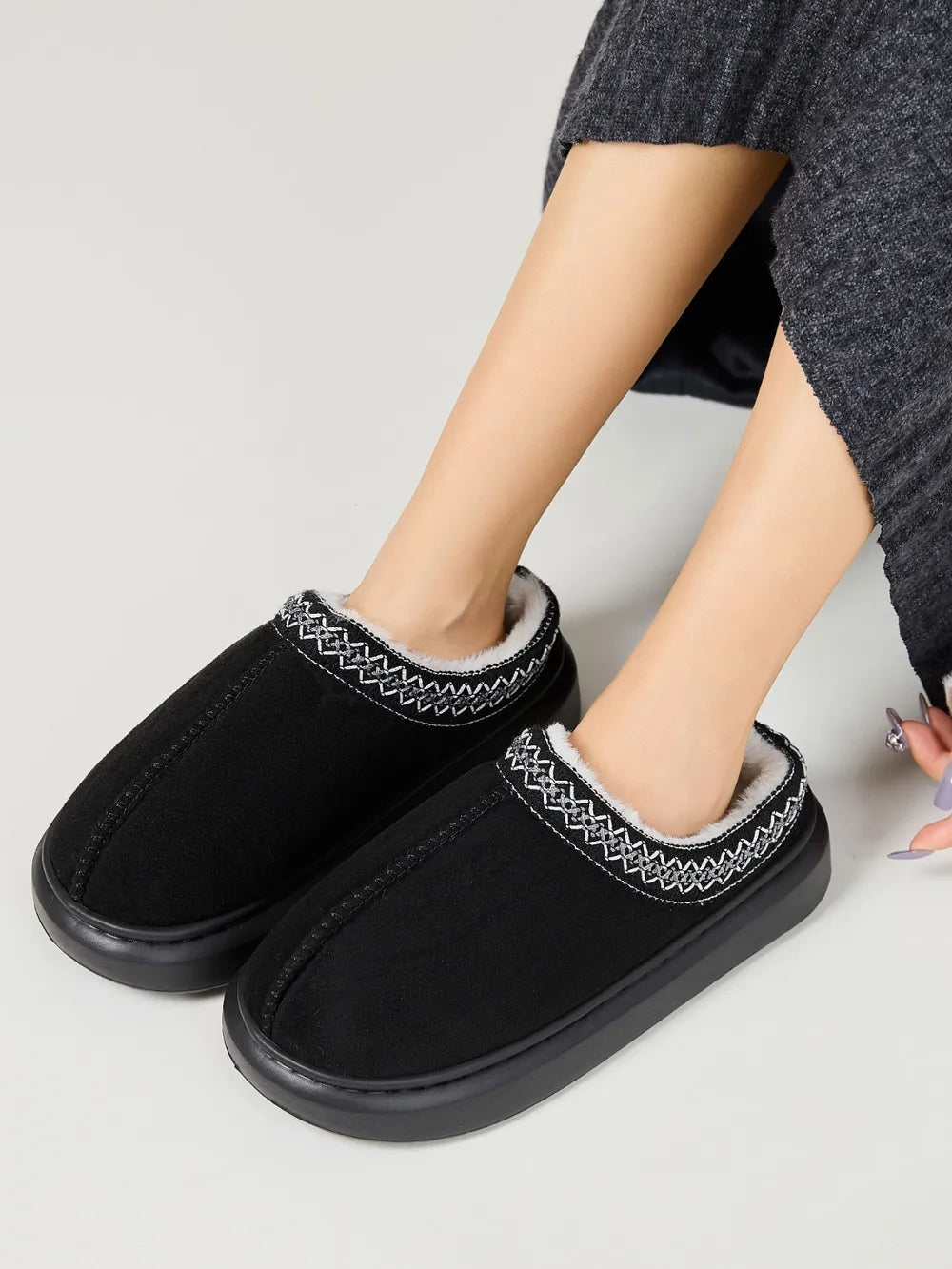 Emery Marino — Faux Fur Suede Platform Slippers Fashion Footwear, alternate view 17