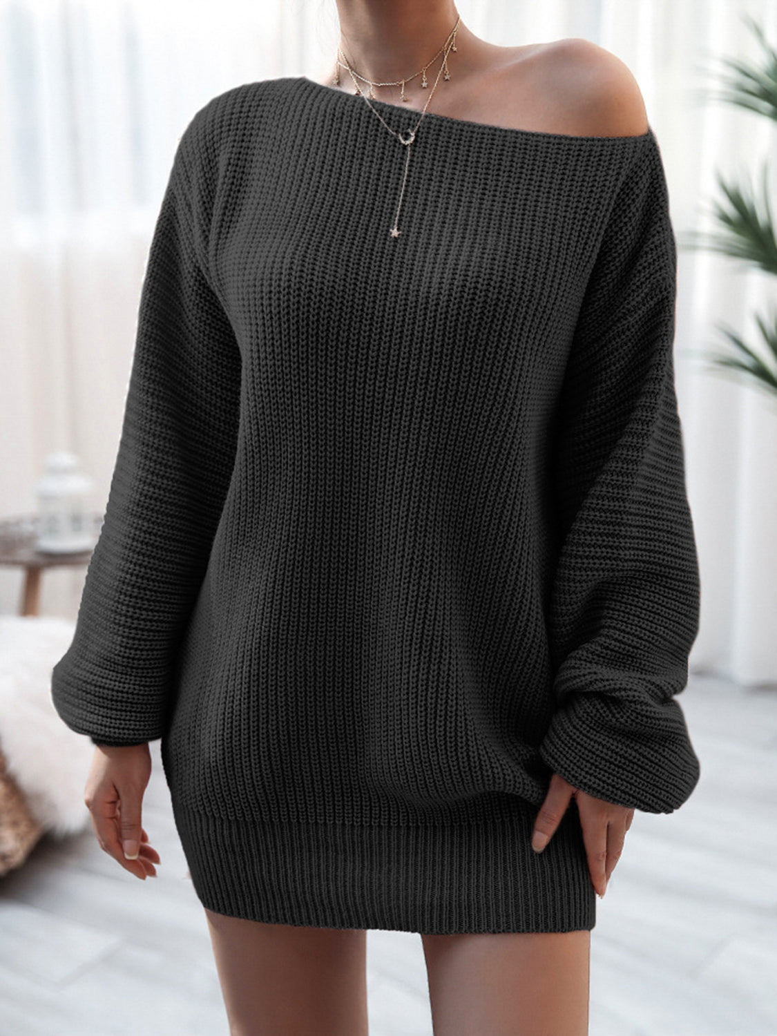 Noa Delacroix — Rib-Knit Mini Sweater Dress, alternate view 11