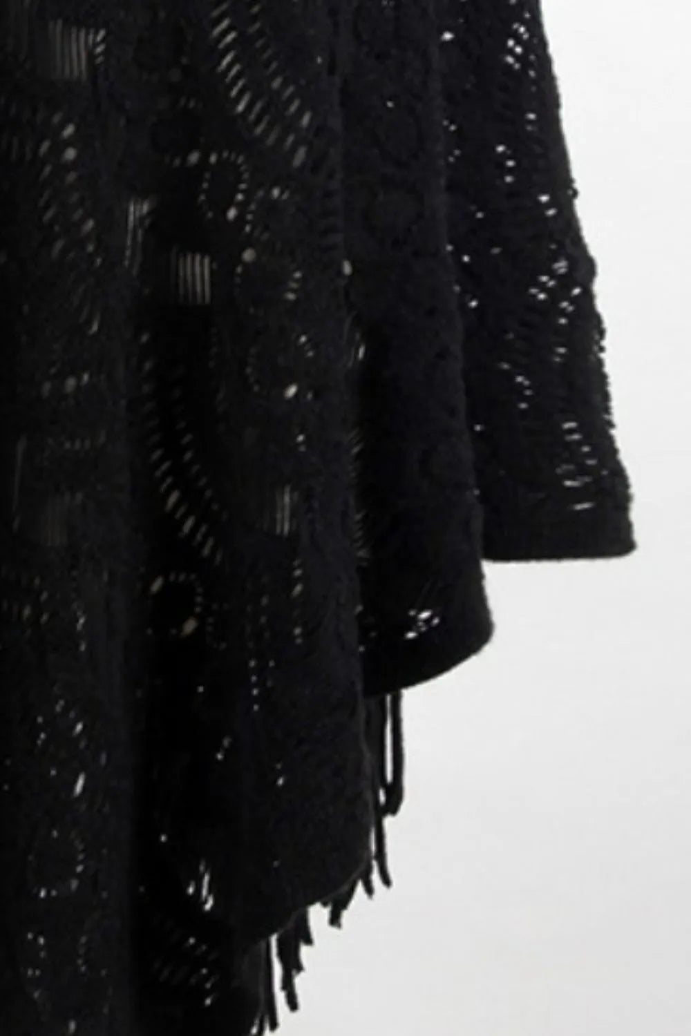 Lake Versailles — Fringe Openwork Surplice Cape Sleeve Poncho, alternate view 15