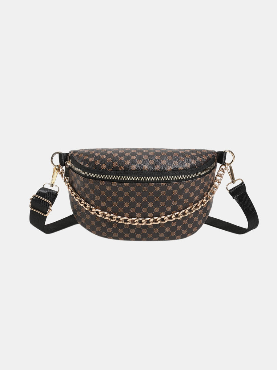 Printed PU Leather Sling Bag