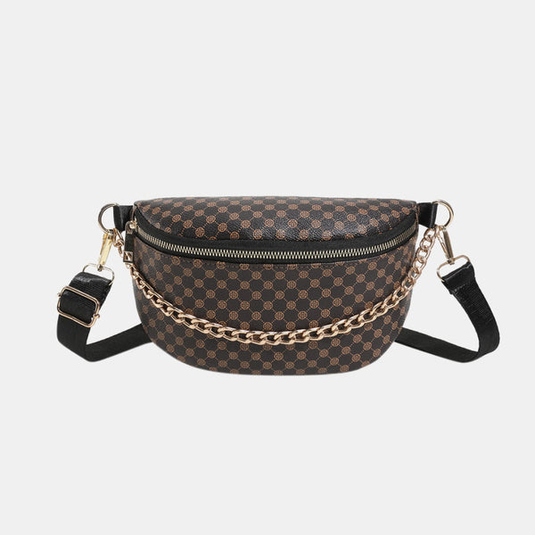 Printed PU Leather Sling Bag