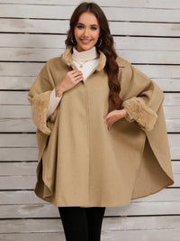 Quinn Versailles — Fuzzy Trim Long Sleeve Poncho
