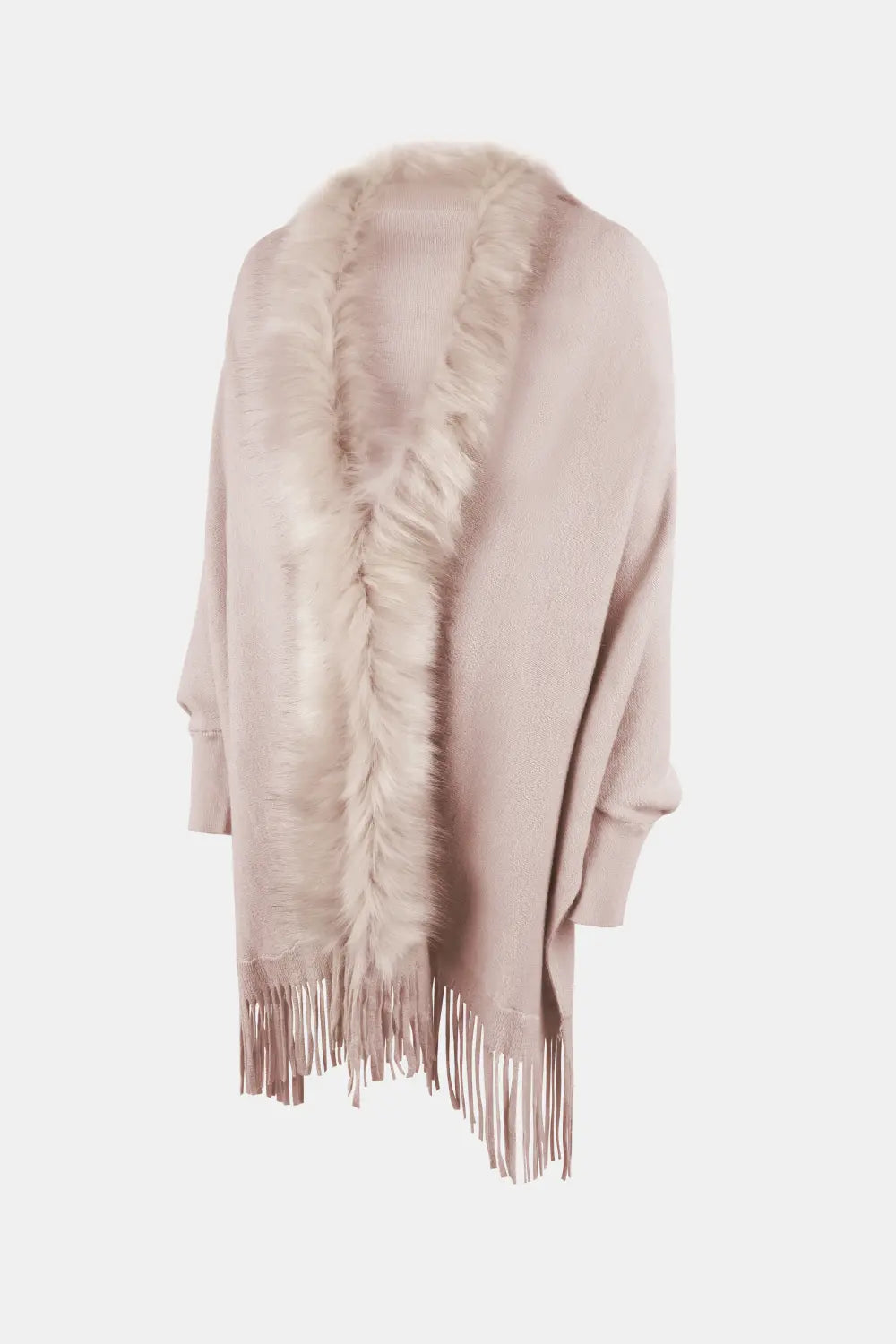 Blaise Versailles — Fringe Open Front Long Sleeve Poncho, alternate view 9