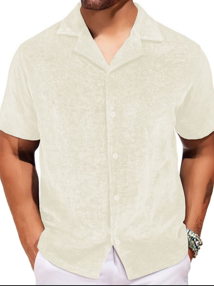 Men's Plus Size Button Down Short Sleeve Shirt - Opulent Empire