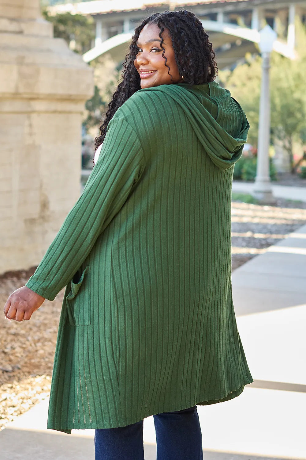 Paris Valmont — Basic Bae Full Size Hooded Sweater Cardigan, alternate view 27