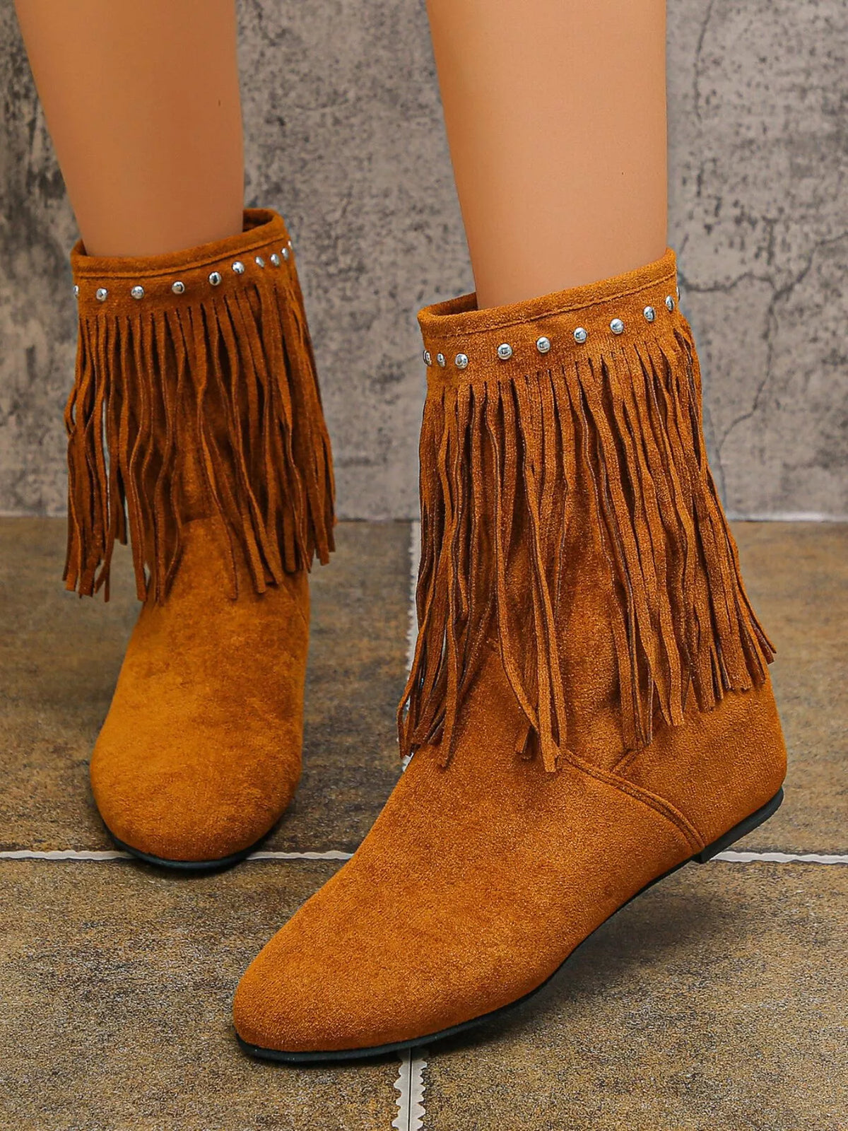 Bellamy Venturi — Fringe Boots with Studded Details Fashion Footwear, alternate view 5
