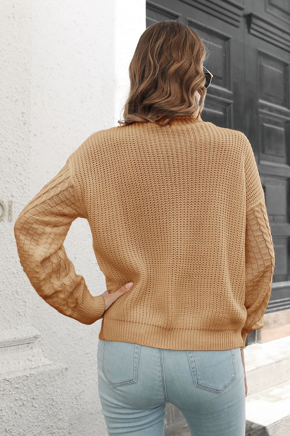 Darcy Moreau — Cable-Knit Turtleneck Sweater, alternate view 9