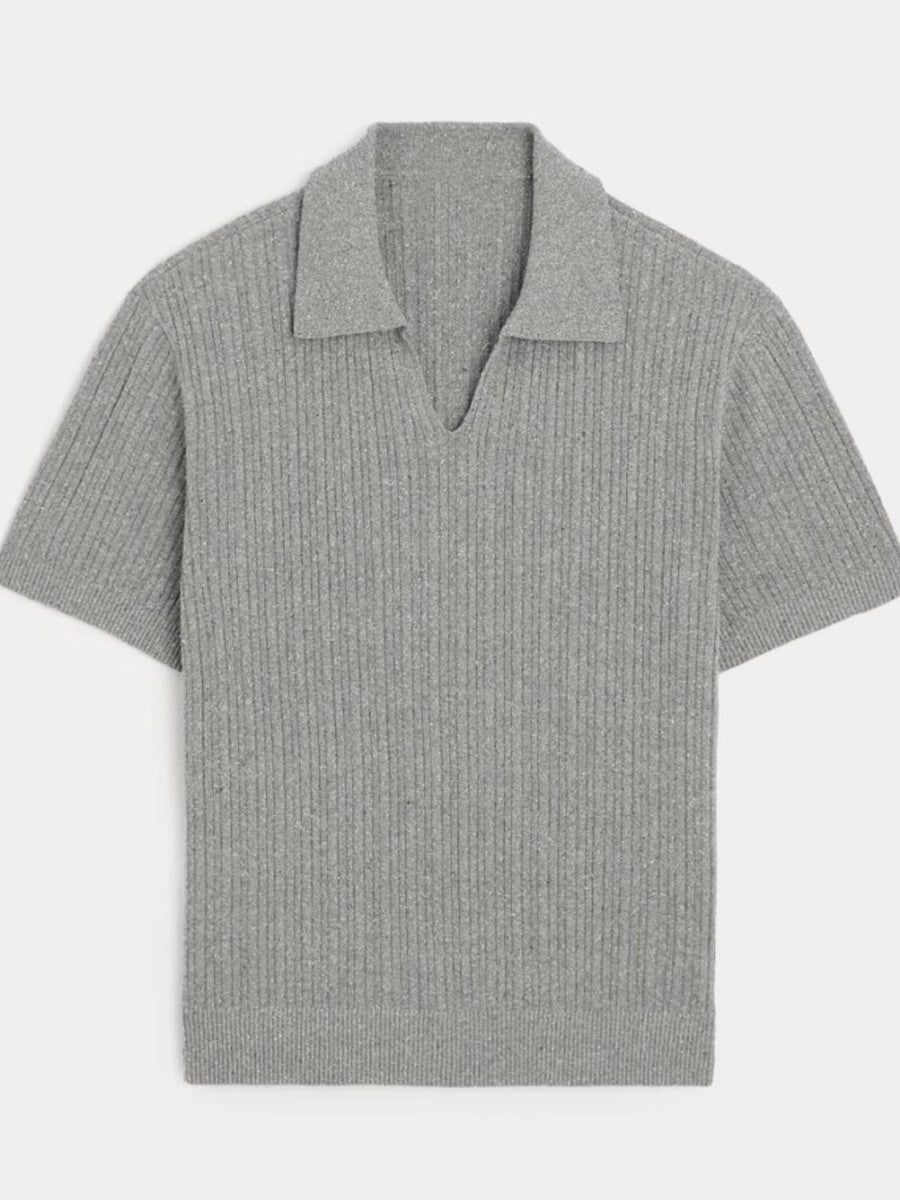 Men's Plus Size Johnny Collar Half Sleeve Knit Polo - Opulent Empire