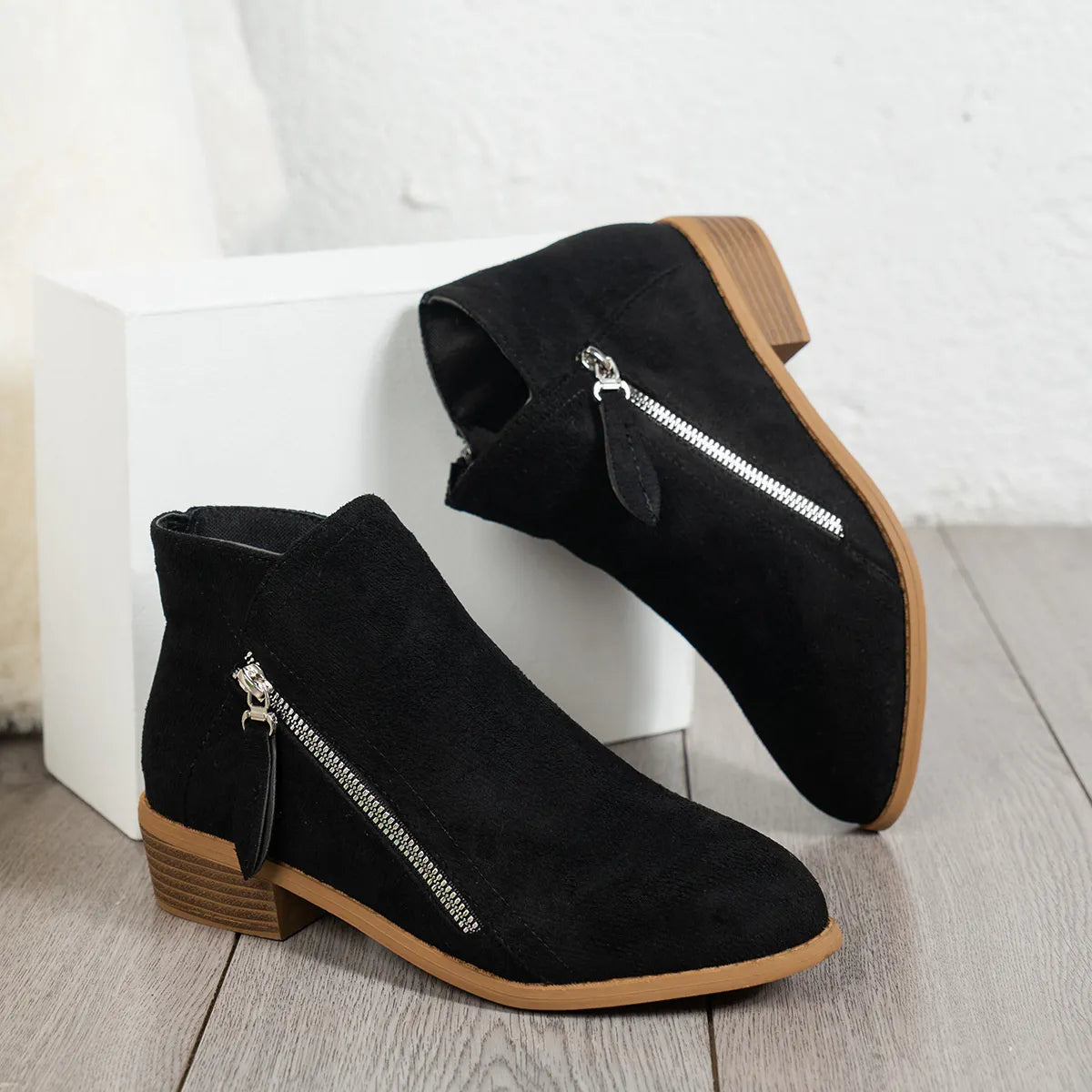 Bellamy Bellini — Side Zip Ankle Boots with Block Heel, alternate view 4