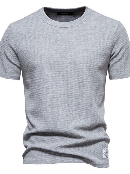 Men's Waffle-Knit Short Sleeve T-Shirt - Opulent Empire