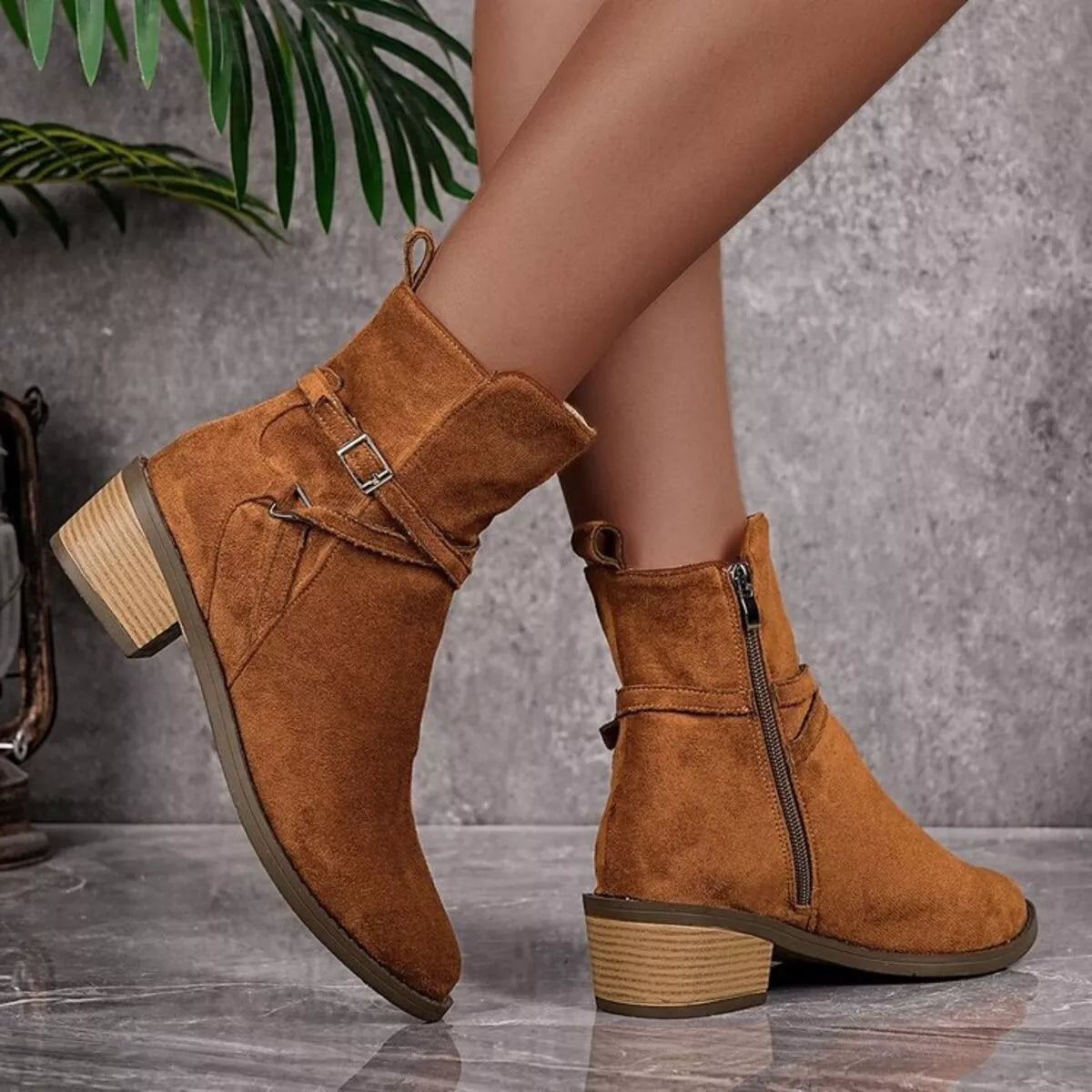 Paris Fiorenza — Side Zip Block Heels Boots Fashion Footwear, alternate view 6