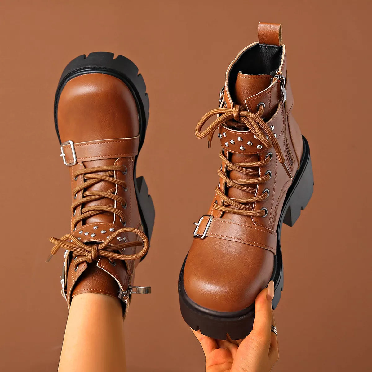 Ellis Marino — Round Toe Block Heels Boots Fashion Footwear, alternate view 10