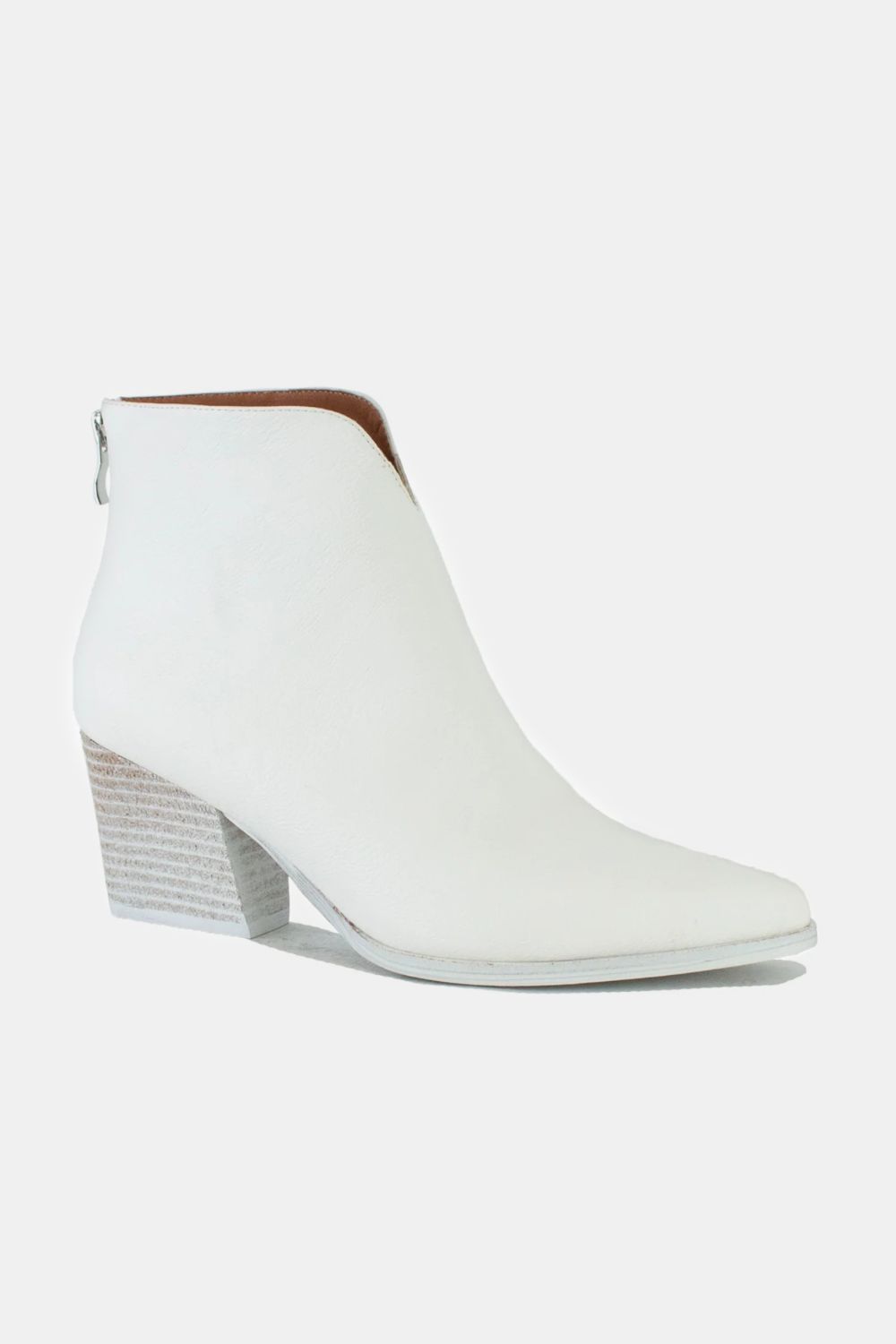Wren Beaumont — Beast Fashion PU Leather Block Heel Boots with Back Zippers, alternate view 3