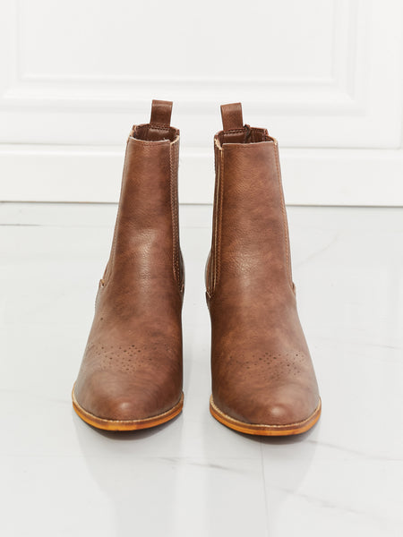 MMShoes Love the Journey Stacked Heel Chelsea Boot in Chestnut - Opulent Empire