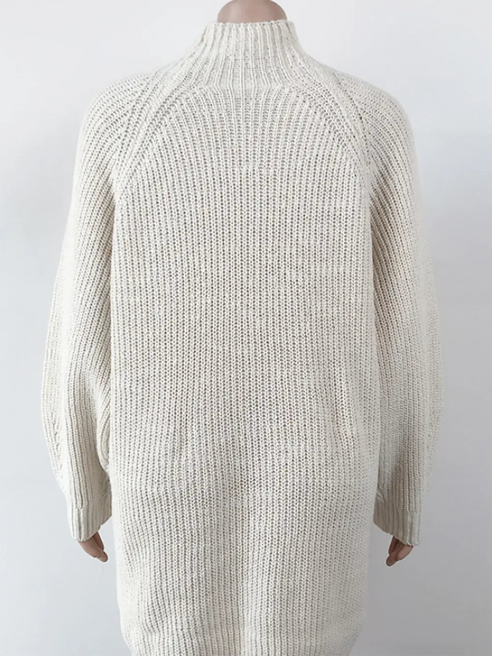 Indigo Delacroix — Mock Neck Dropped Shoulder Sweater Dress, alternate view 14