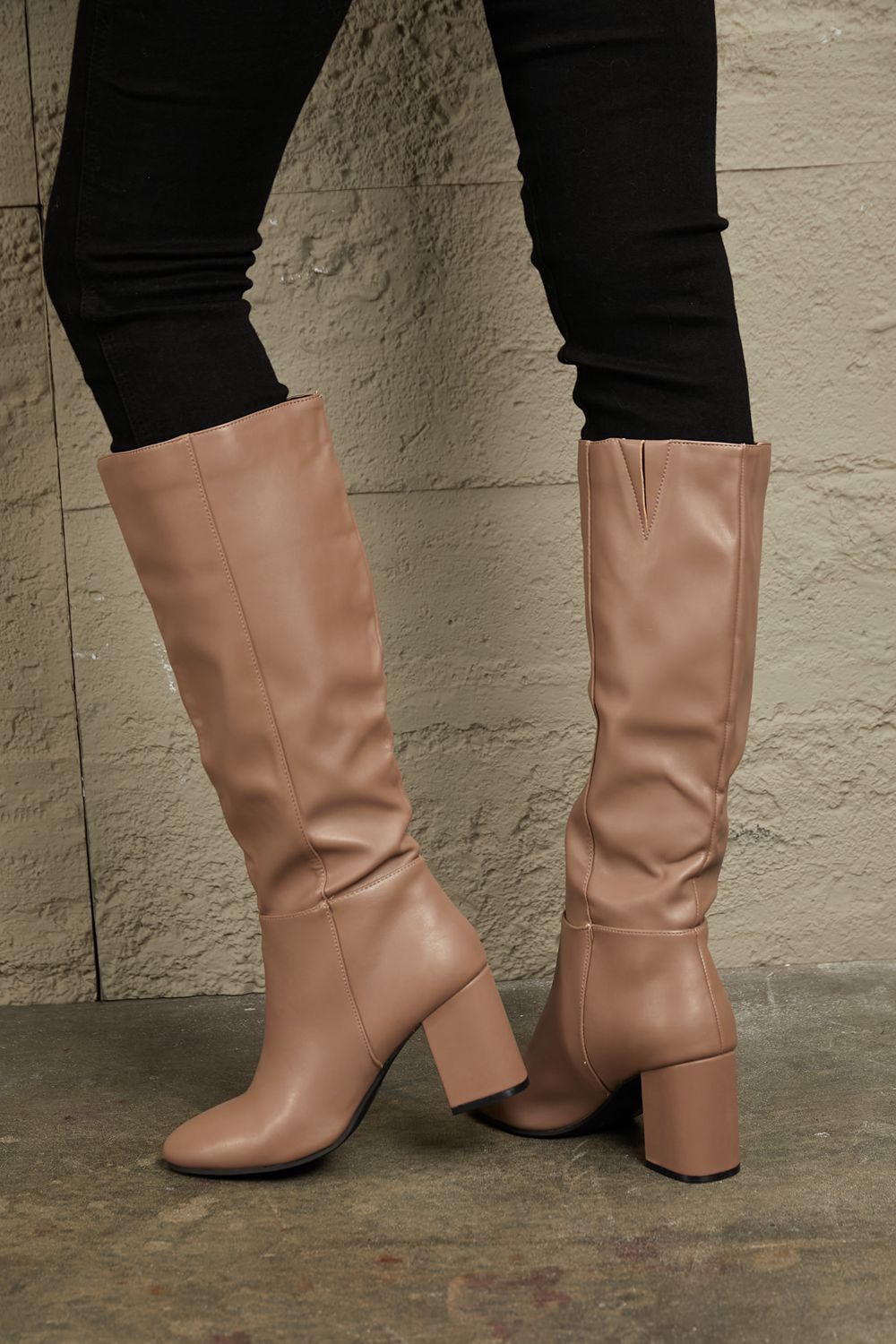 East Lion Corp Block Heel Knee High Boots - Opulent EmpireEast Lion Corp Block Heel Knee High BootsOpulent Empire