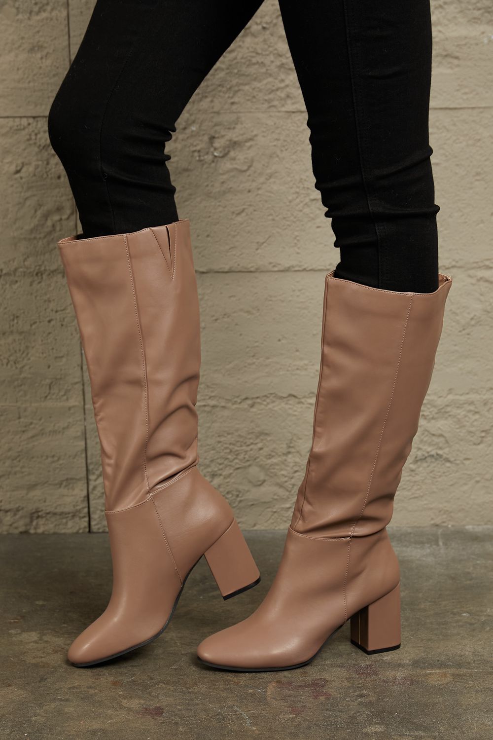 East Lion Corp Block Heel Knee High Boots - Opulent EmpireEast Lion Corp Block Heel Knee High BootsOpulent Empire