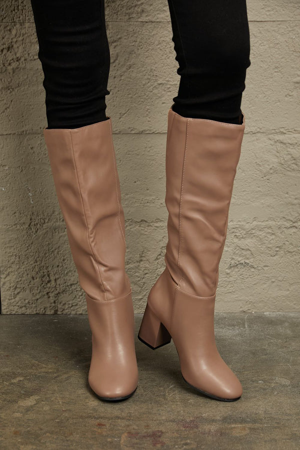 East Lion Corp Block Heel Knee High Boots - Opulent EmpireEast Lion Corp Block Heel Knee High BootsOpulent Empire