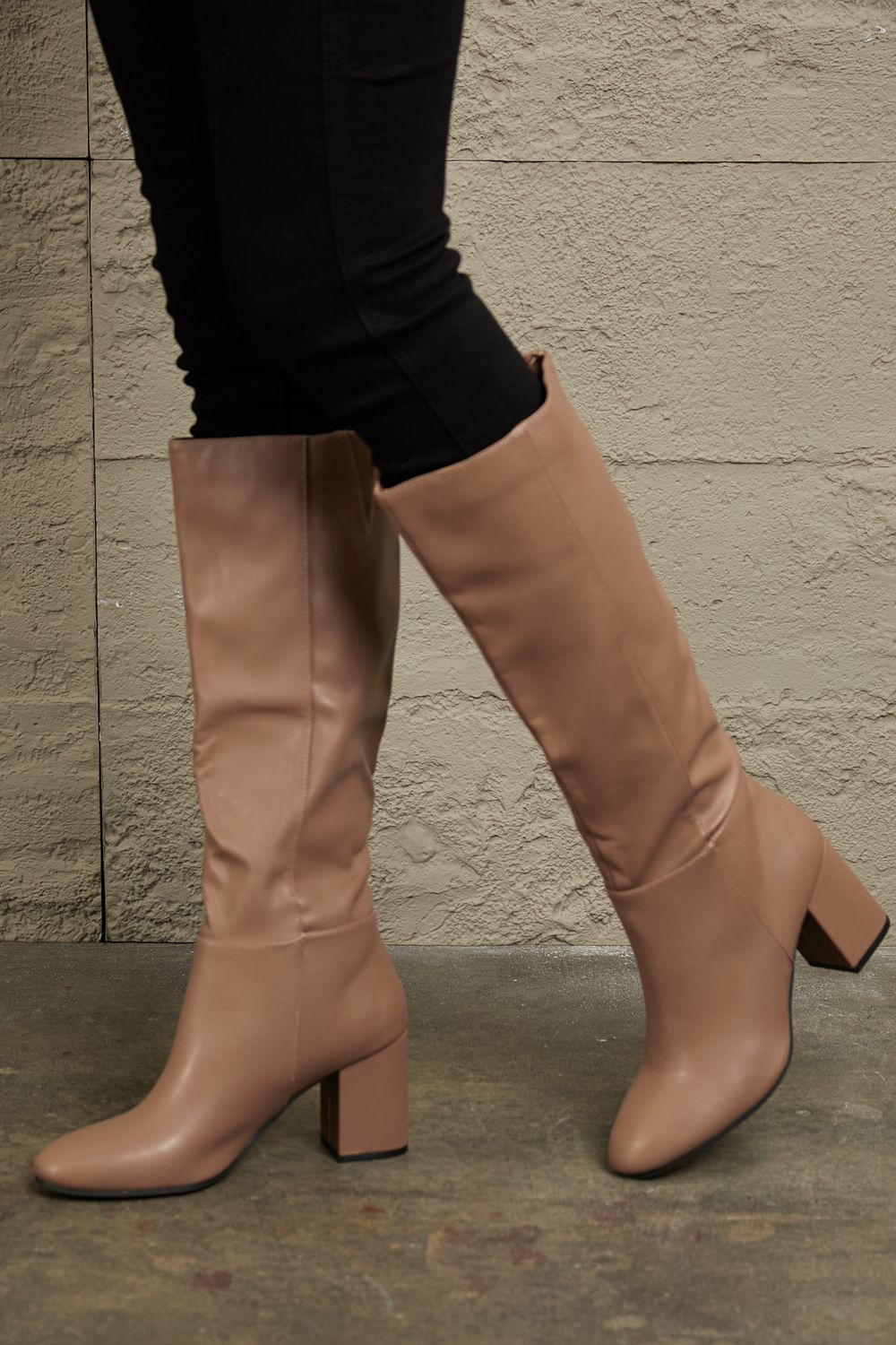 East Lion Corp Block Heel Knee High Boots - Opulent EmpireEast Lion Corp Block Heel Knee High BootsOpulent Empire