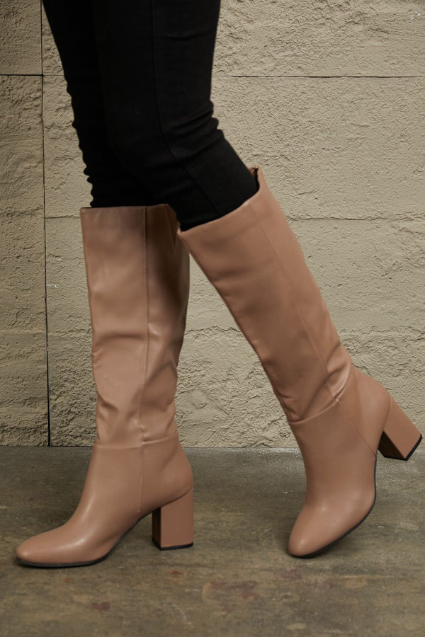 East Lion Corp Block Heel Knee High Boots - Opulent EmpireEast Lion Corp Block Heel Knee High BootsOpulent Empire