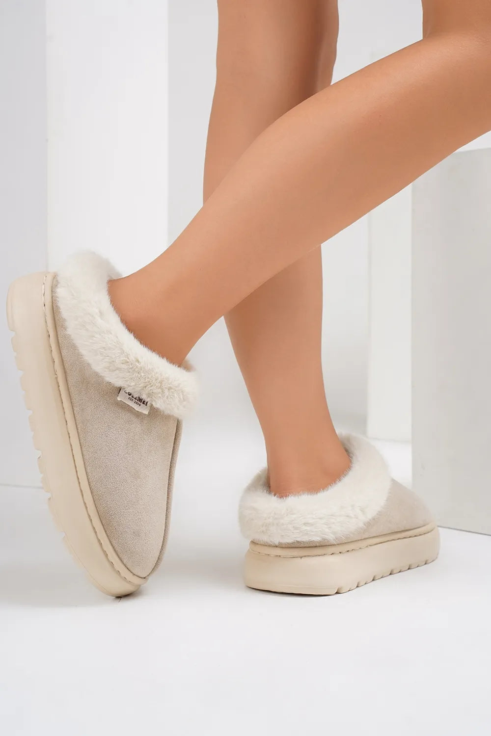 Blaise Allegra — Furry Round Toe Platform Slippers Fashion Footwear, alternate view 11