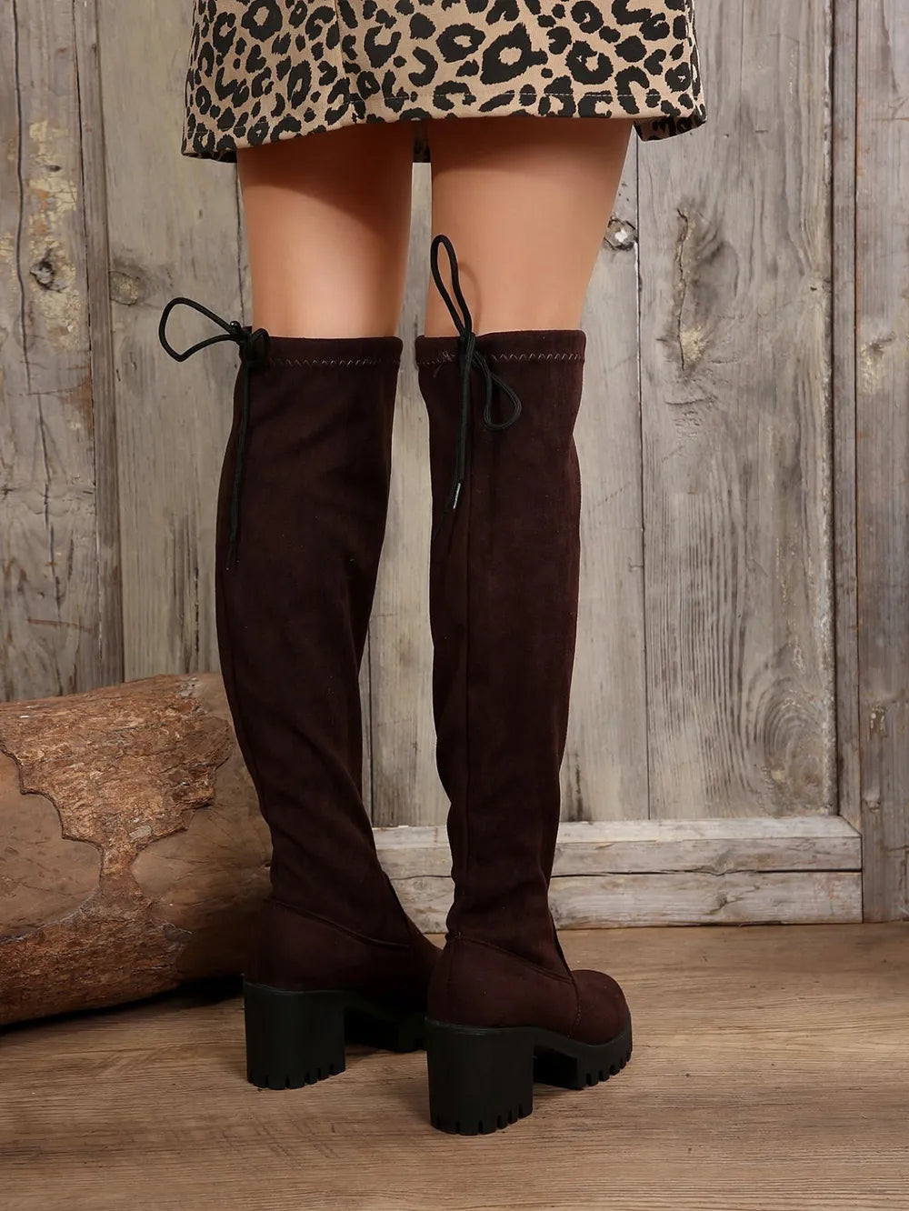 Ivory Sorrento — Leopard Round Toe Block Heel Boots, alternate view 8
