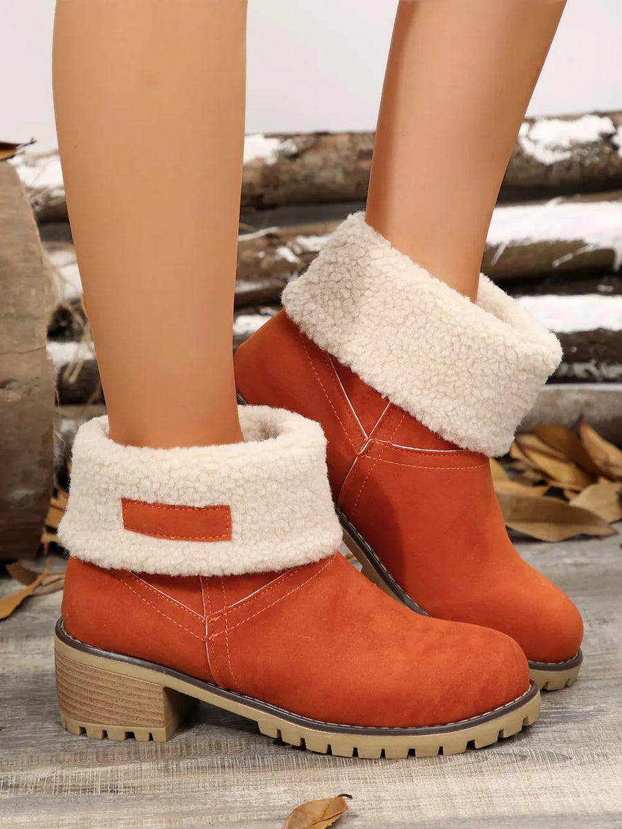 Finley Saint-Clair — Thermal Fuzzy Block Heel Boots