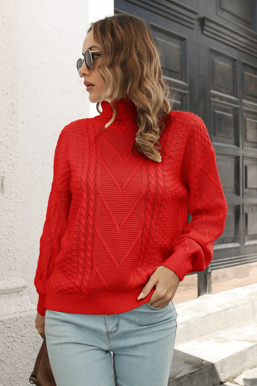 Darcy Moreau — Cable-Knit Turtleneck Sweater