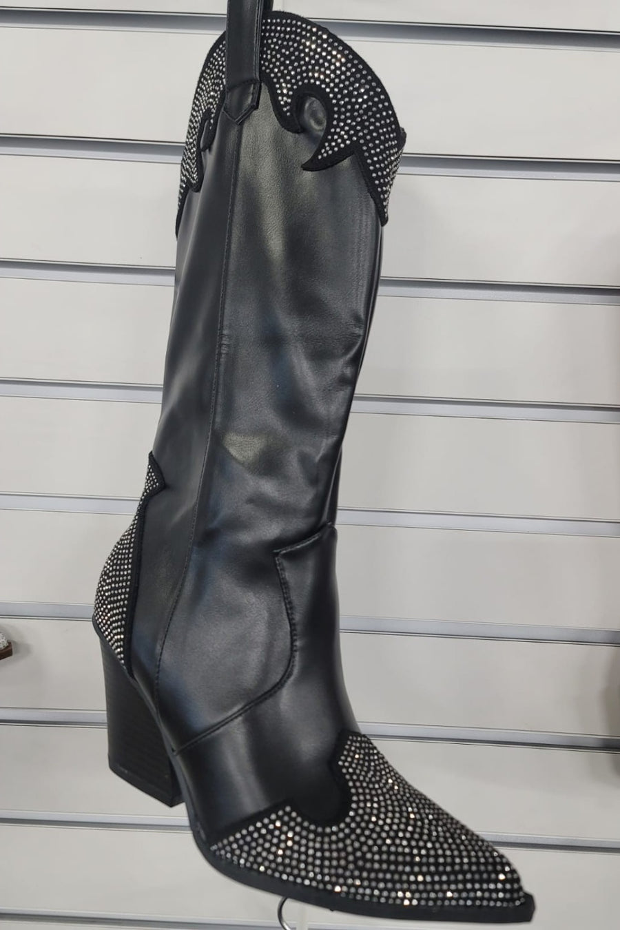 Onyx Beaumont — Weeboo Chunky Heel Rhinestone Decor Western Boots, alternate view 2